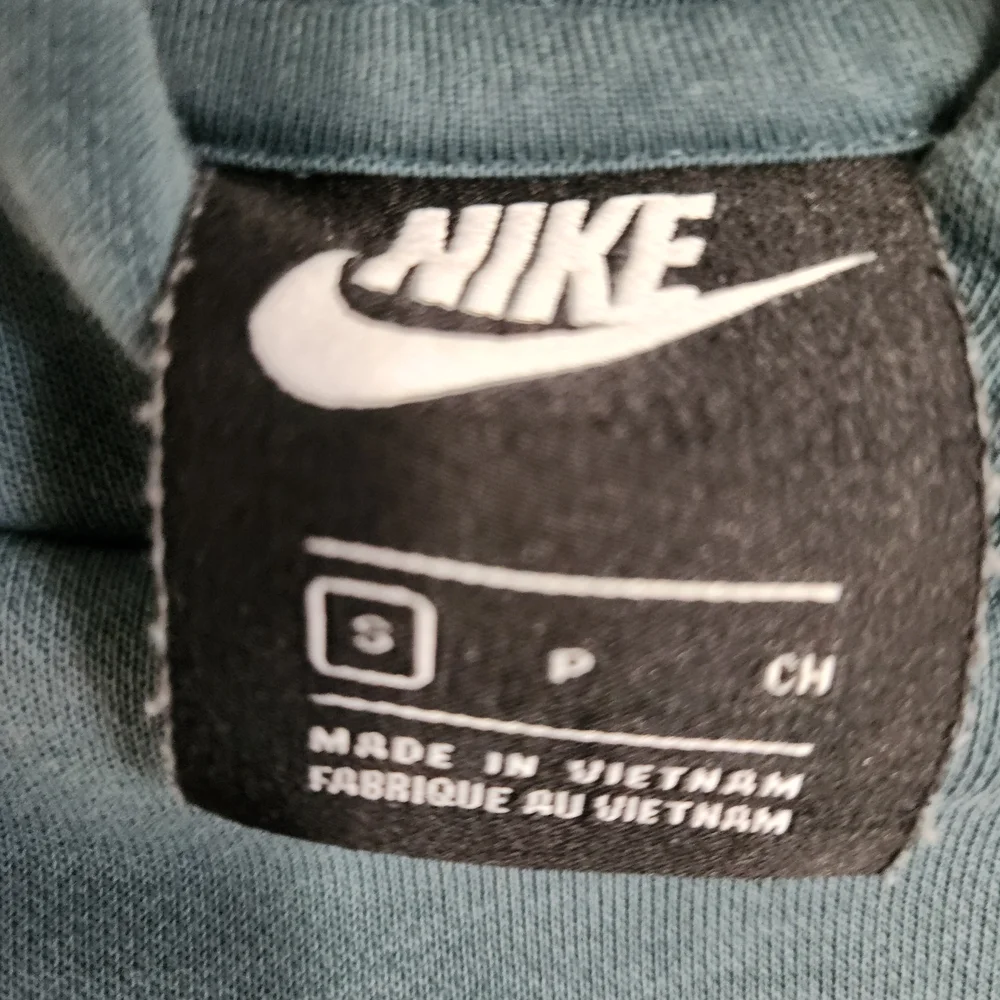 Nike Floral Logo Cropped Hoodie Women's Small Blue